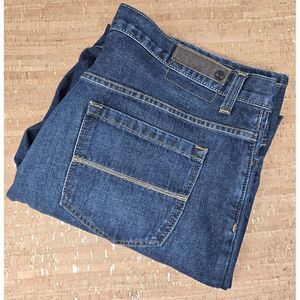 Timberland Jeans Mens 38 Dark Blue‎ Denim Straight Relaxed Classic Fit 38x32 Mid